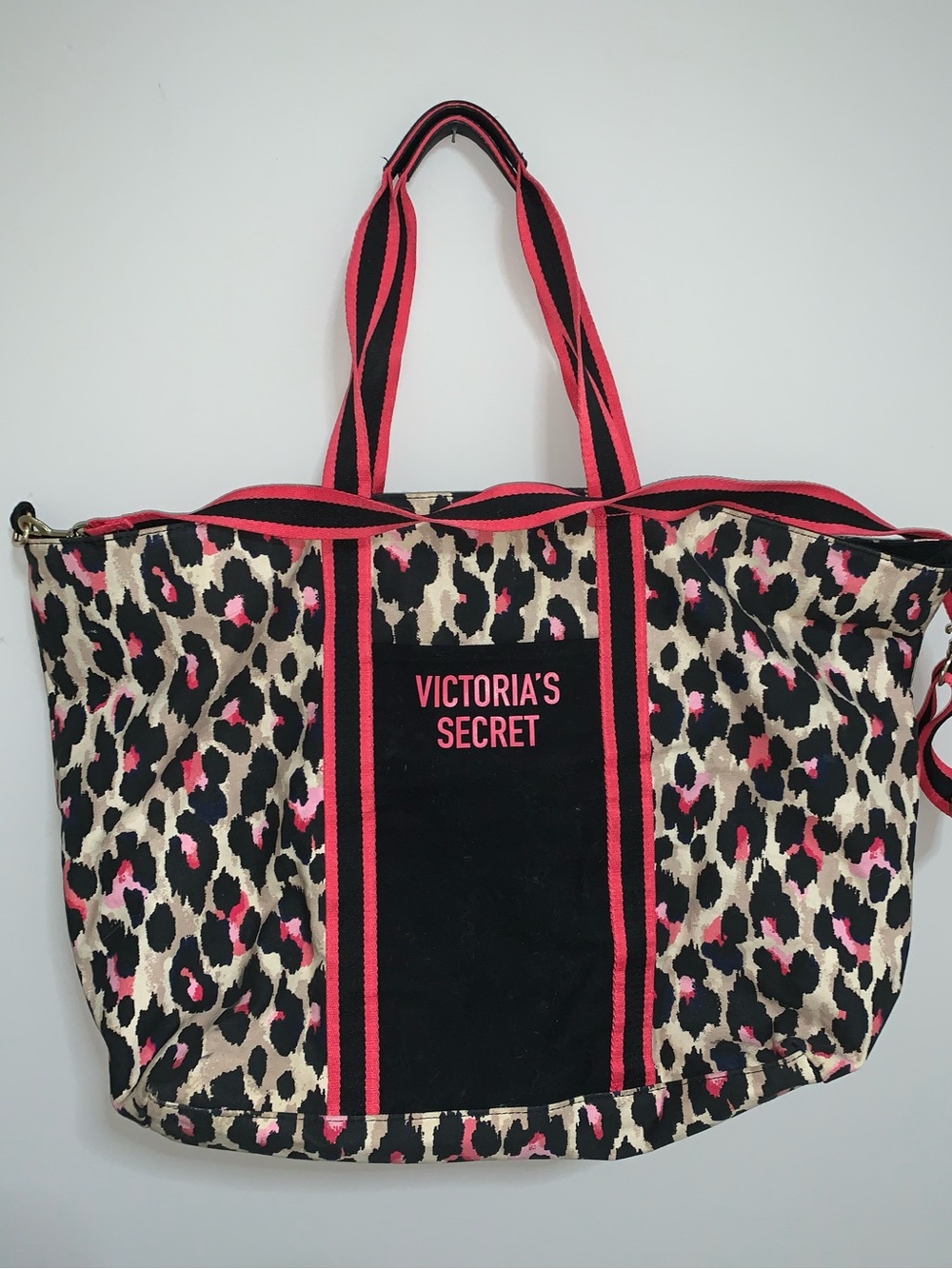 Victoria’s Secret Pink & Leopard Print Weekender Tote Bag/gym/travel/Beach